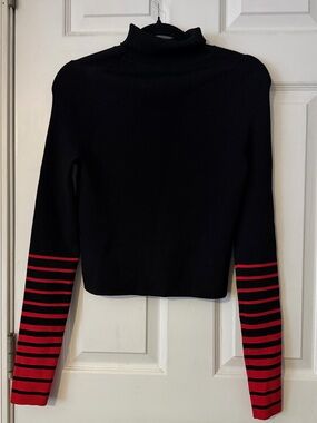 Tommy Hilfiger x Gigi Hadid Black Red Stripe Turtleneck Sweater M